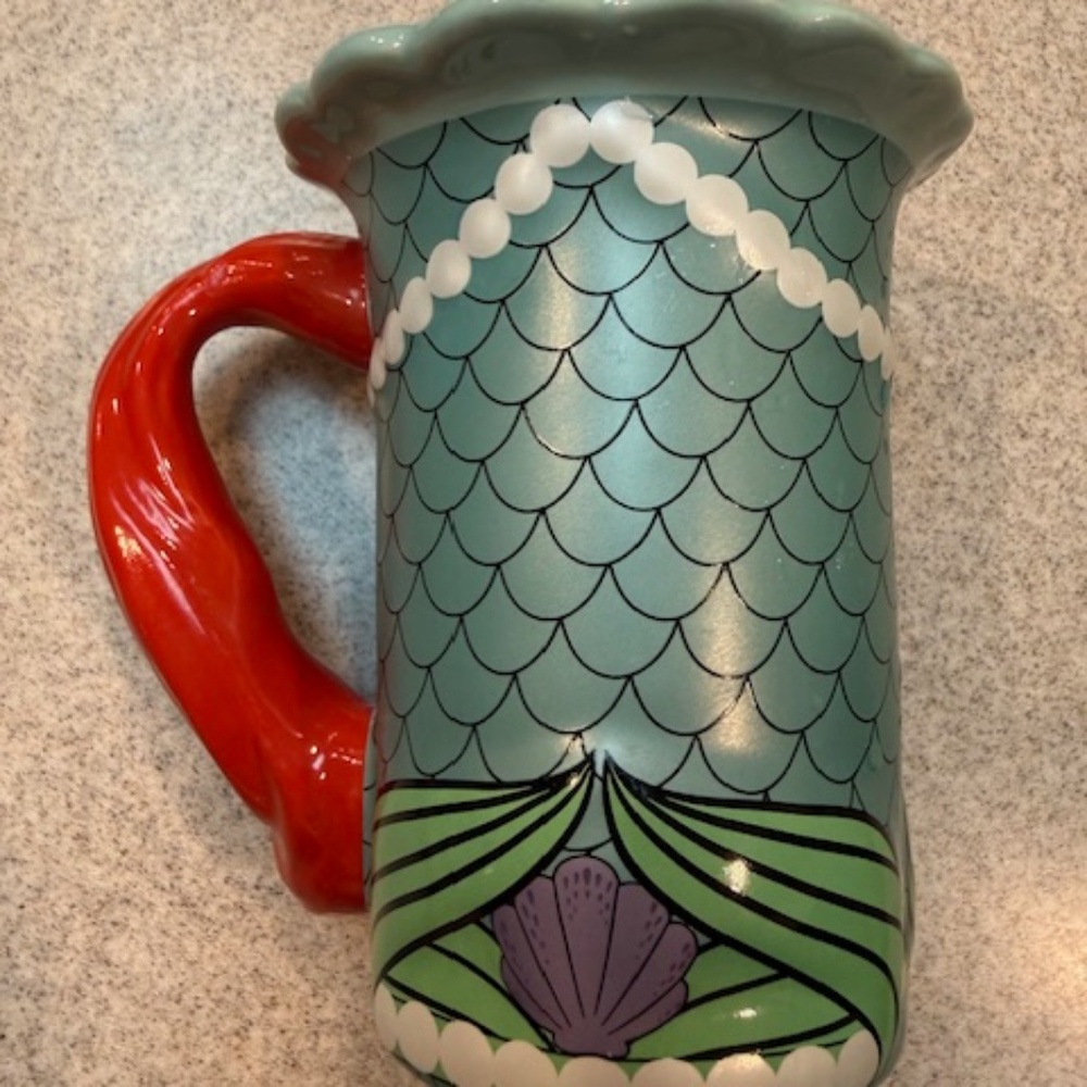 Disney's The Little Mermaid Ariel 3D Mug Tail Sculpted Handle Coffee Tea 5"